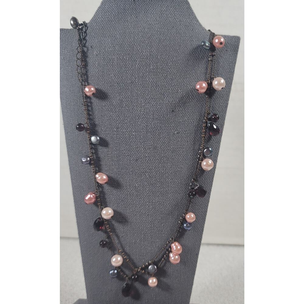 Cookie Lee Pink Coral Single Strand Colored Pearls 17" Necklace